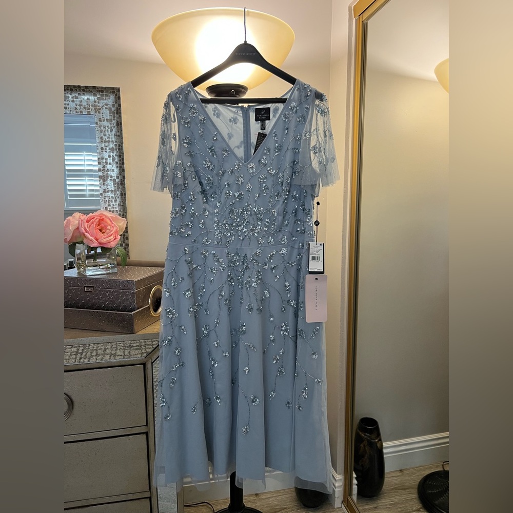 Adrianna Papell Beaded Midi Dress NWT